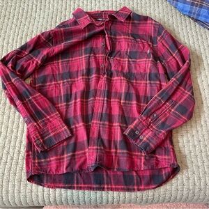 Eddie Bauer Red and Black Checkered Men's Shirt